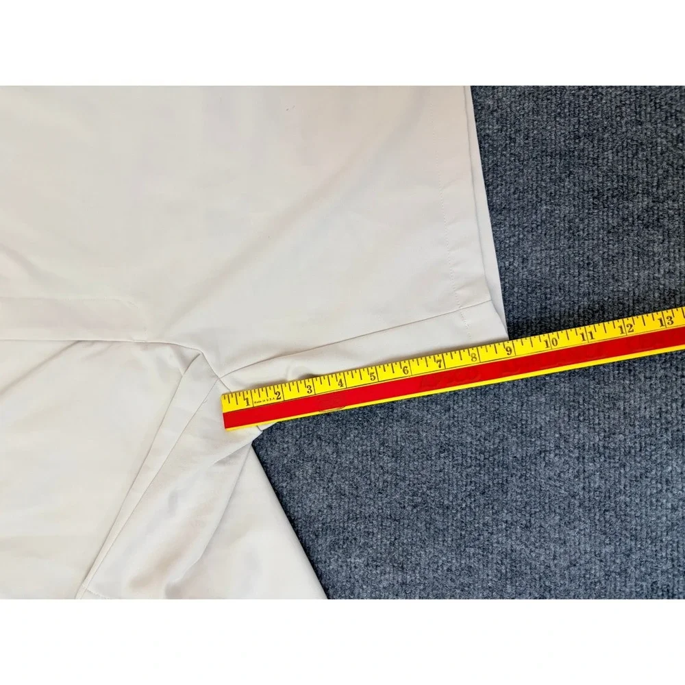 Peter Millar Mens Performance Golf Shorts 42 Stone Beige Flat Front Polyester